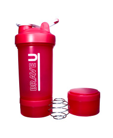 Шейкер Shaker with containers 3 в 1 - 600мл Рожевий