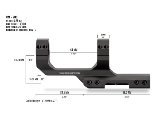 Кріплення Vortex Cantilever Mount 30mm 3" Offset Rings (CM-203)