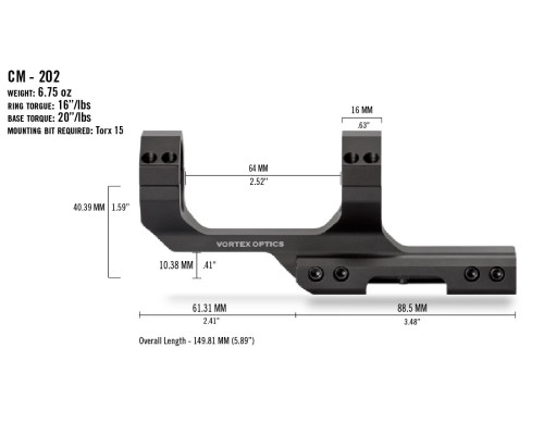 Кріплення Vortex Cantilever Mount 30mm 2" Offset Rings (CM-202)