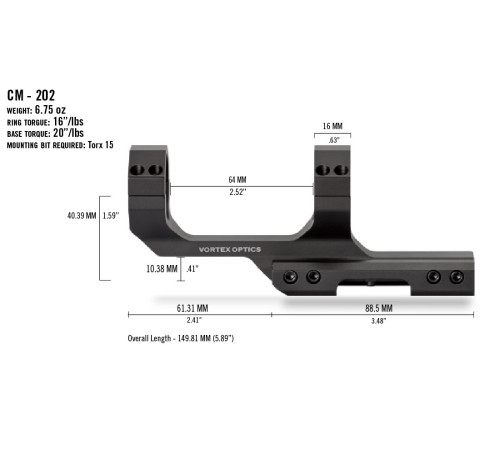 Кріплення Vortex Cantilever Mount 30mm 2" Offset Rings (CM-202)