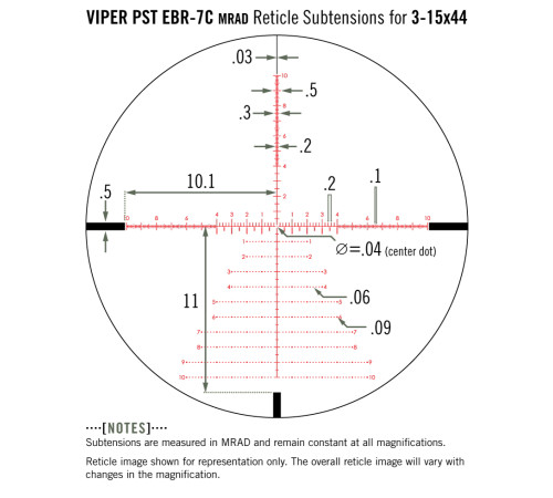 Приціл оптичний Vortex Viper PST Gen II 3-15x44 FFP EBR-7C MRAD (PST-3159)