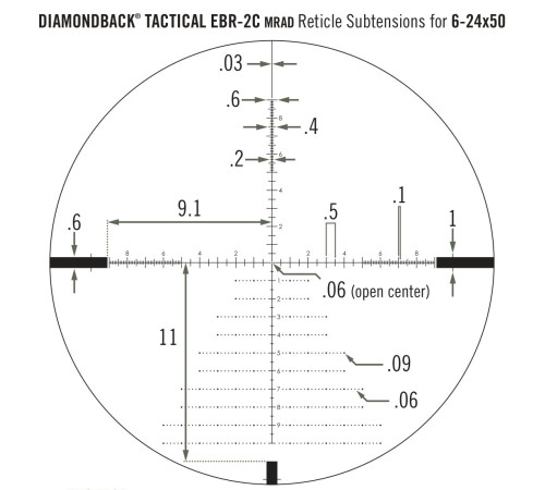 Приціл оптичний Vortex Diamondback Tactical FFP 6-24x50 EBR-2C MRAD (DBK-10029) Приціл оптичний Vortex Diamondback Tactical FFP 6-24x50 EBR-2C MRAD (DBK-10029)