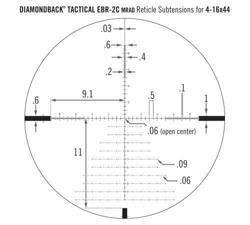 Приціл оптичний Vortex Diamondback Tactical FFP 4-16x44 EBR-2C MRAD (DBK-10027)