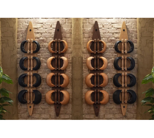 Гантелі з підставкою NOHRD Oak Vintage Leather 2-8 кг