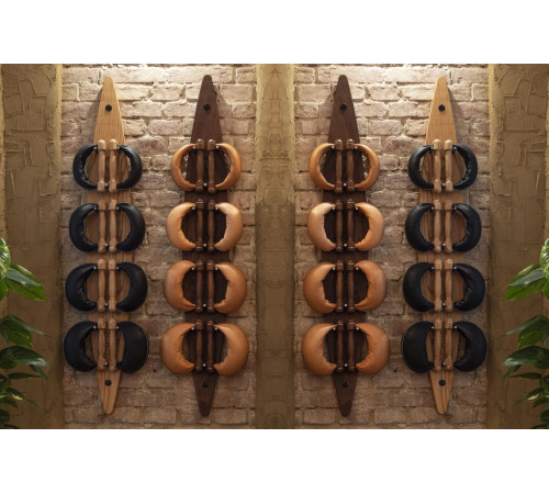 Гантелі з підставкою NOHRD Classic Walnut Leather 2-8 кг