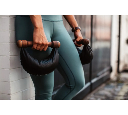 Гантелі з підставкою NOHRD Classic Nature Walnut Leather 2-8 кг