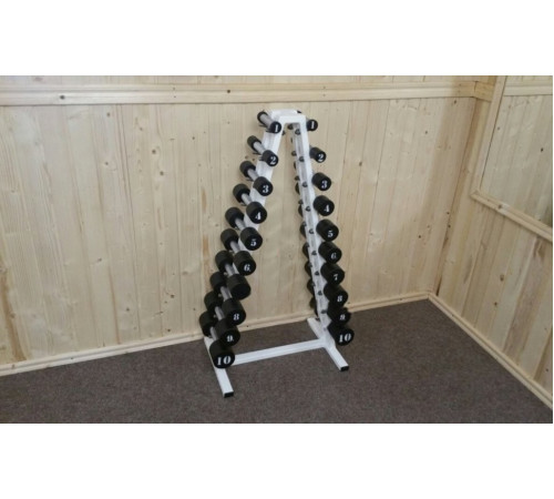 Стійка з гантелями RN-Sport 1-10 кг, біла