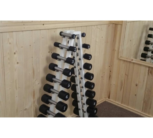 Стійка з гантелями RN-Sport 1-10 кг, біла