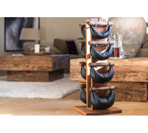 Стійка з гантелями NOHRD Classic Walnut Leather 2-8 кг