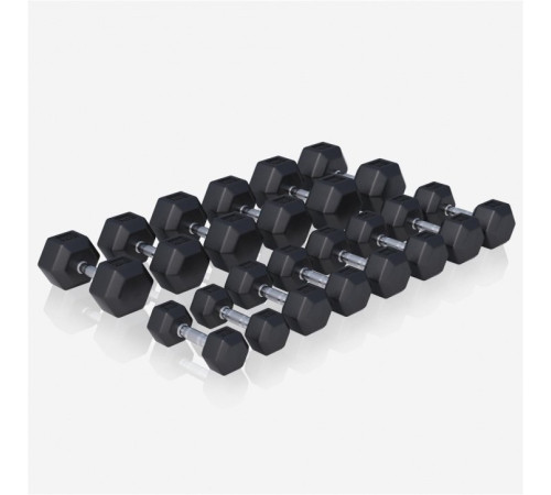 Стійка з шестигранними гантелями Gorilla Sports Hex 2 х 4-25 кг