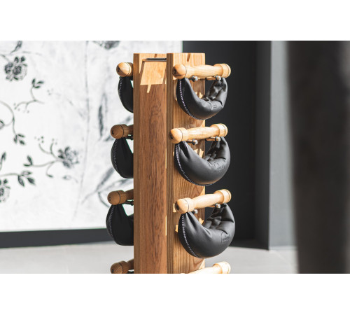 Стійка з гантелями NOHRD Oak Leather 2-8 кг