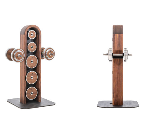 Стійка з гантелями та дисками NOHRD Classic Walnut
