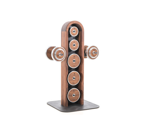 Стійка з гантелями та дисками NOHRD Classic Walnut