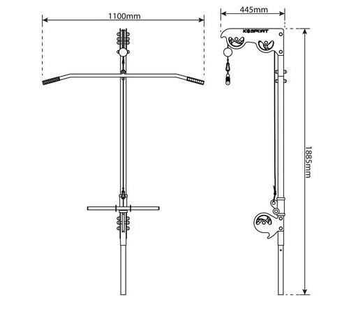 Приставка тяга верхня/нижня для лави K-Sport KSSL016