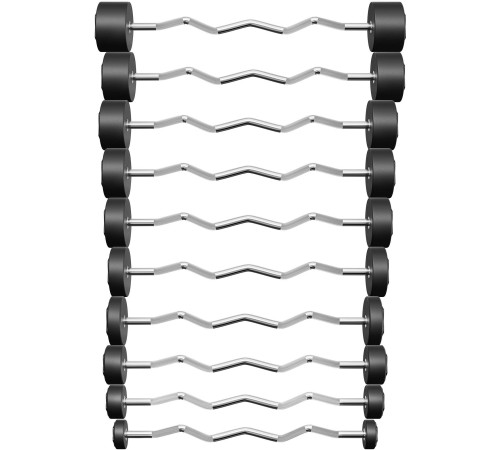 Штанги з вигнутим грифом UpForm 10-55 кг, 10 шт