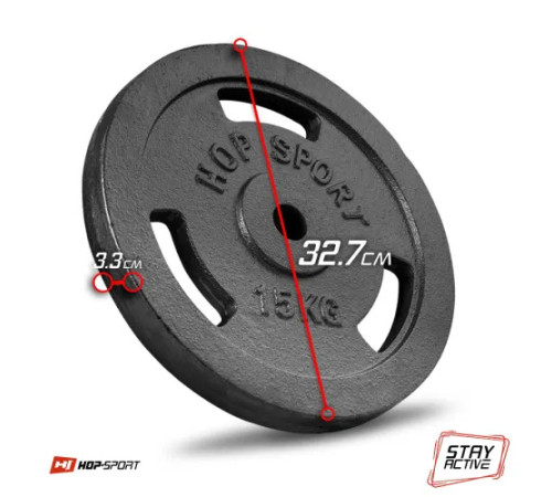 Диск чавунний Hop-Sport 15 кг