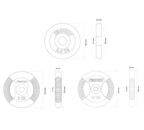 Набір дисків K-SPORT OZ50 50 кг