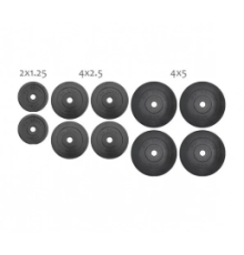 Набір 32 кг (4x5, 4х2.5, 2x1.25) дисків, покритих пластиком (31 мм)