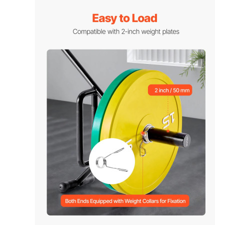 Гриф для штанги VEVOR 5 см, 360 кг, чорний