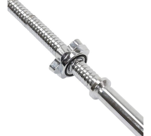 Хромована штанга для гантелей Physionics 165 см + зірчаста Хромована штанга для гантелей Physionics 165 см + зірчаста