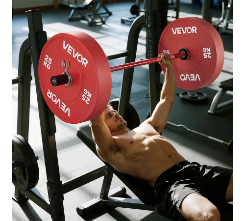 Гриф гантельний VEVOR 120 см, червоний