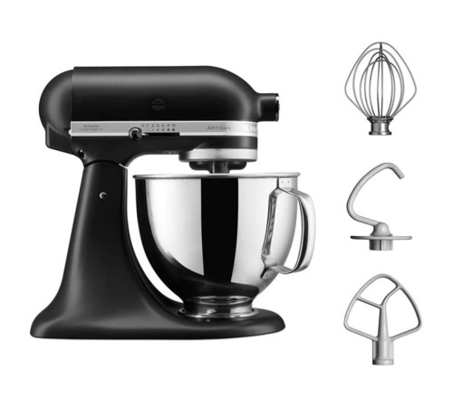 Планетарний міксер KitchenAid Artisan 4,8 л 5KSM125EBM з відкидним блоком матовий чорний
