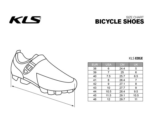 Кросівки MTB KELLYS KLS EDGE SPD чорні 42 Кросівки MTB KELLYS KLS EDGE SPD чорні 42