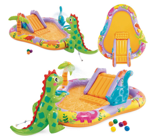 Надувний ігровий майданчик Dino Park Intex 56139 201х157х69 см Надувний ігровий майданчик Dino Park Intex 56139 201х157х69 см
