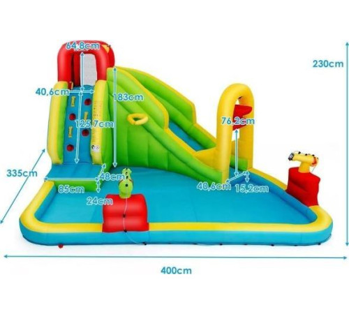 Надувний ігровий майданчик Water Park Costway 400x335x230 см Надувний ігровий майданчик Water Park Costway 400x335x230 см