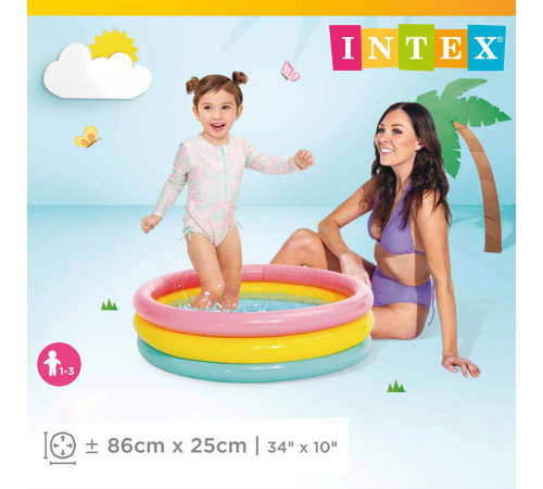 Басейн надувний дитячий Веселка INTEX 58924 86x25 см Басейн надувний дитячий Веселка INTEX 58924 86x25 см