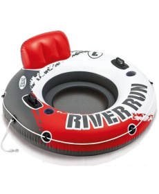 Коло надувне зі спинкою Intex 56825 River Run, біло-червоне 135 x 45 см