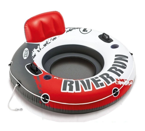 Коло надувне зі спинкою Intex 56825 River Run, біло-червоне 135 x 45 см Коло надувне зі спинкою Intex 56825 River Run, біло-червоне 135 x 45 см