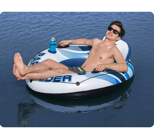 Коло надувне зі спинкою Bestway Rapid Rider 43116 синьо-біле, 132 см