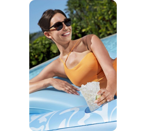 Матрац надувний для плавання Bestway 43838 блакитний, 214 х 155 см