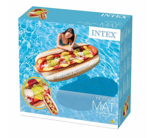 Пліт надувний для басейну Intex 58771 Хот-дог, 180 х 89 см Пліт надувний для басейну Intex 58771 Хот-дог, 180 х 89 см
