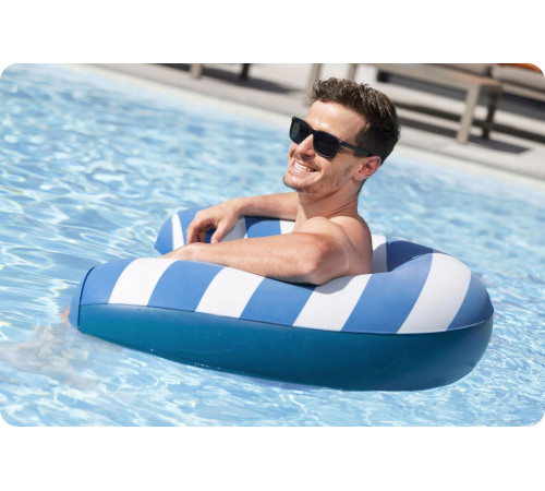 Крісло надувне для плавання Bestway Comfort Plush 43852 119 х 67,5 см, синє