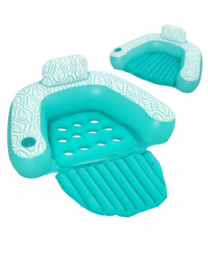 Крісло надувне для плавання Bestway Comfort Plush Pro 43719 145 х 120 см, бірюзове