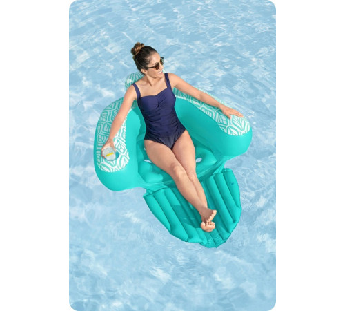 Крісло надувне для плавання Bestway Comfort Plush Pro 43719 145 х 120 см, бірюзове