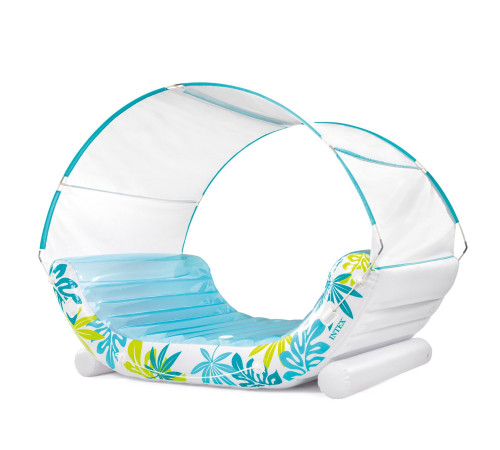 Шезлонг надувний Intex 56294 224 х 150 х 165 см, блакитно-білий