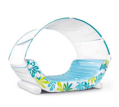 Шезлонг надувний Intex 56294 224 х 150 х 165 см, блакитно-білий