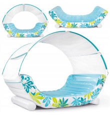 Шезлонг надувний Intex 56294 224 х 150 х 165 см, блакитно-білий