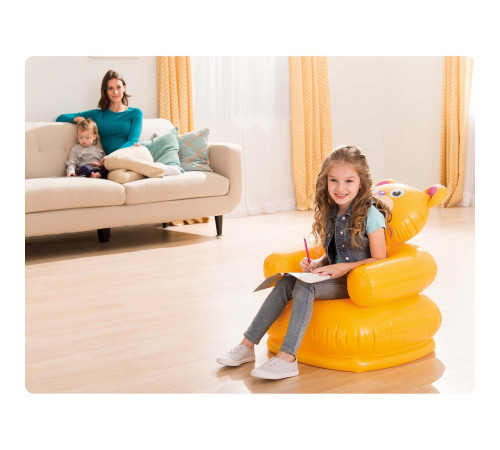 Fotel dmuchany dla dziecka Wesołe Zwierzęta 65 x 64 cm Intex 68556 miś