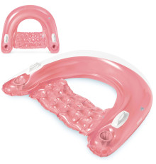 Fotel do pływania z uchwytami 147 x 99 cm różowy INTEX 58859