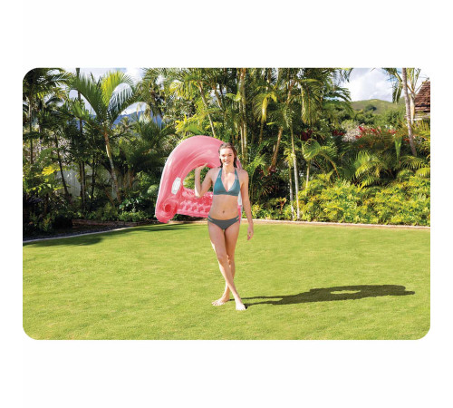 Fotel do pływania z uchwytami 147 x 99 cm różowy INTEX 58859