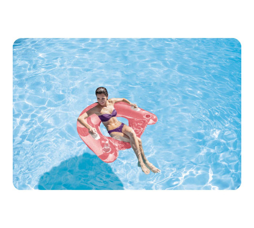 Fotel do pływania z uchwytami 147 x 99 cm różowy INTEX 58859