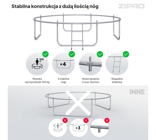 Батут Zipro Jump Pro із зовнішньою сіткою 312 см (ZF0024)