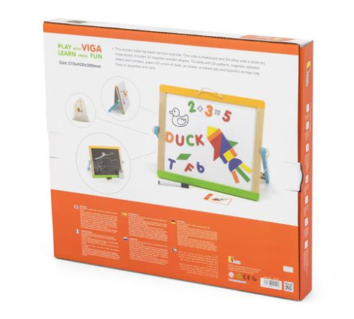 Дошка магнітно-маркерна Viga Toys на підставці (44545) Дошка магнітно-маркерна Viga Toys на підставці (44545)