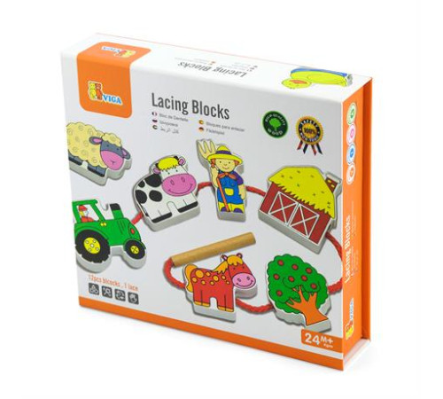 Дерев'яна шнурівка Viga Toys Ферма (59548N) Дерев'яна шнурівка Viga Toys Ферма (59548N)