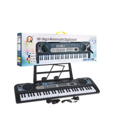 Дитячий синтезатор Ramiz MQ-6119L з підсвіткою, мікрофоном та підставкою для нот