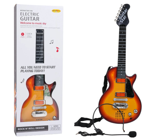 Дитяча електрогітара + навушники з мікрофоном Enjoy ZMU.HK-9080B.CR, помаранчева